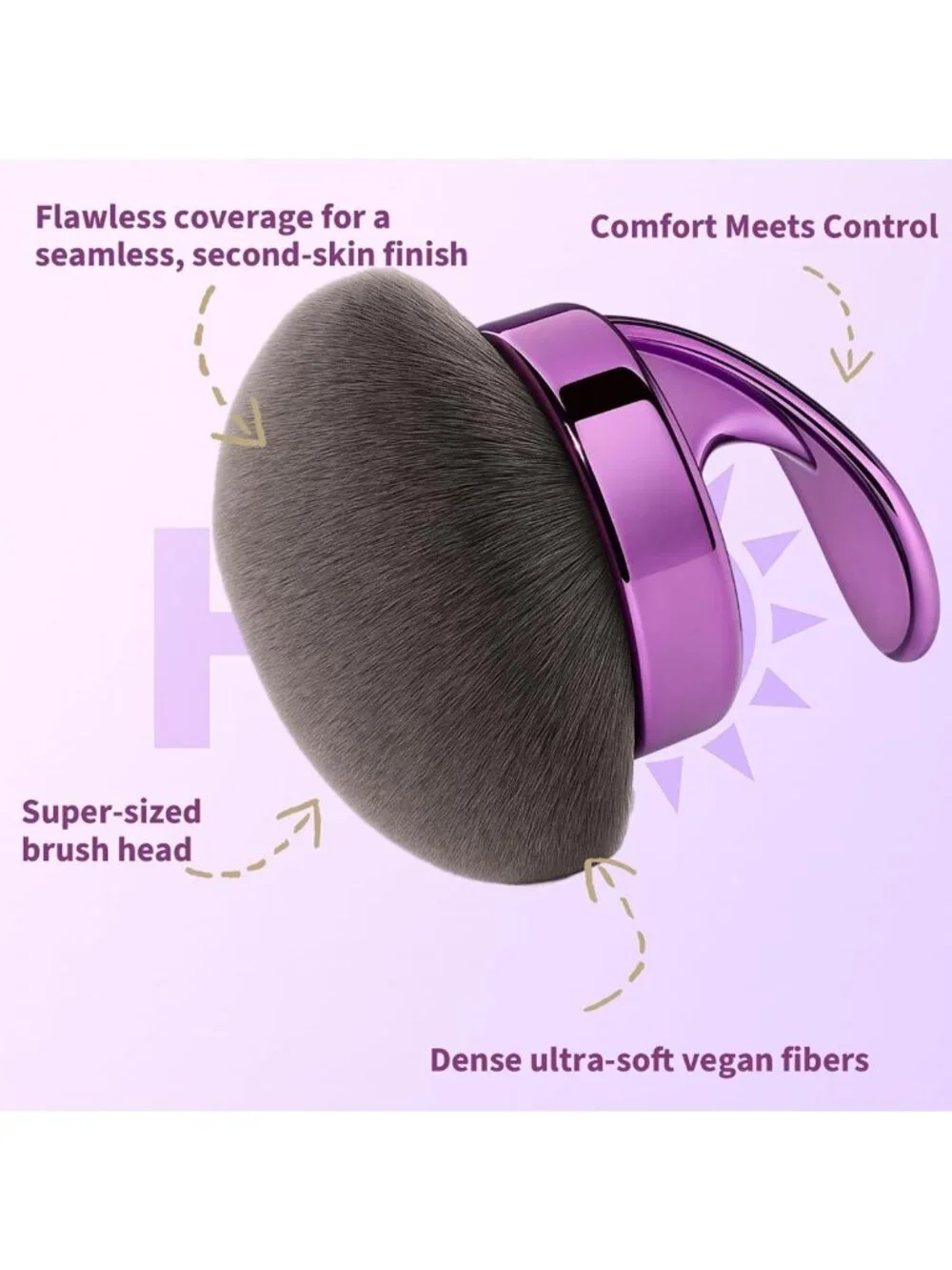 Ultra Large Body Makeup Brush for Self Tanner & Bronzer - Kabuki Blending Tool